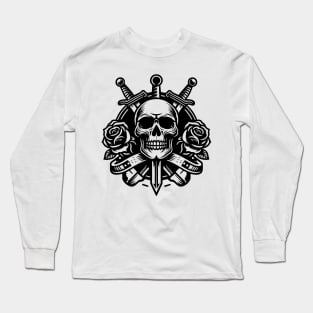 skull roses and sword Long Sleeve T-Shirt